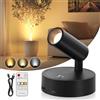 TaoFiaCo Faretti LED Ricaricabili da Parete per Interni Nero - Lampada da parete USB con Telecomando 3 Colori Dimmerabili - Faretto LED Wireless per Illuminazione di Quadri Piante Camera da Letto