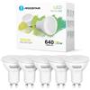 Aigostar - Lampadina LED GU10 8W, Luce Bianca Calda 3000K 640 Lumen, Angolo a Fascio 100-120 Gradi, Nessun Sfarfallio, Pacco da 5
