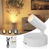 TaoFiaCo Faretti LED Ricaricabili da Parete per Interni Bianco - Lampada da parete USB con Telecomando 3 Colori Dimmerabili - Faretto LED Wireless per Illuminazione di Quadri Piante Camera da Letto