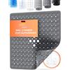 LICHTENHEIM Tappetino da doccia antiscivolo Sensitiv 53 x 53 cm, con 2 ganci, tappetino antiscivolo per vasca da bagno, senza BPA, resistente alla muffa e lavabile (antracite)