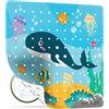 SilverRack Tappetino da doccia per bambini, antiscivolo, 53x53 cm (motivo balena), senza BPA, per bambini, lavabile in lavatrice e resistente alla muffa, tappetino da doccia stampato
