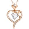 CDE Collana Donna Cuore Regalo Gioielli Donna Pendente Placcata Oro con Pietra di Nascita per Festa Della Mamma Compleanno San Valentino per Lei Mamma Fidanzata Moglie con 5A Cubic Zirconie