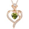 CDE Collana Donna Cuore Regalo Gioielli Donna Pendente Placcata Oro con Pietra di Nascita per Festa Della Mamma Compleanno San Valentino per Lei Mamma Fidanzata Moglie con 5A Cubic Zirconie