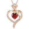 CDE Collana Donna Cuore Regalo Gioielli Donna Pendente Placcata Oro con Pietra di Nascita per Festa Della Mamma Compleanno San Valentino per Lei Mamma Fidanzata Moglie con 5A Cubic Zirconie