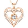 CDE Collana Donna Cuore Regalo Gioielli Donna Pendente Argento S925 Placcata Oro con Pietra di Nascita per Festa Della Mamma Compleanno San Valentino per Lei Mamma Fidanzata Moglie con 5A Cubic Zirconie