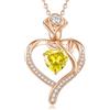 CDE Collana Donna Cuore Regalo Gioielli Donna Pendente Placcata Oro con Pietra di Nascita per Festa Della Mamma Compleanno San Valentino per Lei Mamma Fidanzata Moglie con 5A Cubic Zirconie