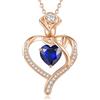 CDE Collana Donna Cuore Regalo Gioielli Donna Pendente Placcata Oro con Pietra di Nascita per Festa Della Mamma Compleanno San Valentino per Lei Mamma Fidanzata Moglie con 5A Cubic Zirconie