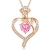 CDE Collana Donna Cuore Regalo Gioielli Donna Pendente Placcata Oro con Pietra di Nascita per Festa Della Mamma Compleanno San Valentino per Lei Mamma Fidanzata Moglie con 5A Cubic Zirconie