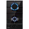 Klarstein Piano Cottura a 2 Fuochi per Cucina, Fornello a Gas Integrato 4000W in Vetro e Acciaio Inossidabile, Compatibile con GPL
