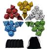 SmartDealsPro Set di dadi poliedrici a doppio colore con tasche per D&D DND RPG MTG Dungeons e Dragons Set da tavolo D4 D6 D8 D10 D% D12 D20 (5 colori retrò)