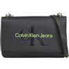 Calvin Klein Borsa a Tracolla Donna Sculpted Flap Media, Nero (Black/Dark Juniper), Taglia unica