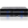 ICY DOCK Rack rimovibile senza cassetto, docking station interna, custodia rack hot-swap per 4 HDD da 2,5 o SATA/SAS SSD in un alloggiamento da 5,25 - flexiDOCK MB014SP-B R1