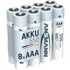 ANSMANN 8x Batterie ricaricabili mini stilo AAA - 550 mAh 1,2 V NiMH - Pila a ricarica veloce - fino a 1000 cicli di ricarica eco-friendly