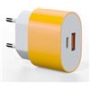 AOKUTDA Caricabatterie Rapido USB C 25W, Alimentatore 2 Porte USBC per iPhone 17/16/16 Pro/16 Pro Max/16 Plus/15 14 13 12 11 Pro Max X XS, Samsung S25 S24 S23 S22 Ultra S10 S9 S8 (Giallo 1 Pezzo)