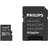 Philips Ultra Speed Micro SDHC Card 32 GB + adattatore SD UHS-I U1, velocità di lettura fino a 80 MB/s, A1 Fast App Perf,V10, scheda di memoria per smartphone,tablet,PC,lettore di schede,video Full HD
