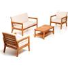 SAL. MAR. S.R.L. My Garden Salottino Texas, legno di eucalipto FSC, divanetto 2 posti, 2 poltroncine, tavolino, cuscini
