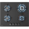 Klarstein Piano Cottura 4 Fuochi, Piano Cottura per Fornelli a Gas, Fornello a Gas Integrato 8000W, in Vetro e Acciaio Inossidabile per Cucina a 4 Fuochi GPL