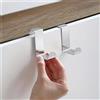 CHEFZOCO Gancio per porta dell'armadio di design Z, appendiabiti per armadio, appendiabiti per porta, ganci per armadio, gancio porta, in acciaio inossidabile, argento, 2 pezzi