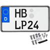 L & P Car Design Portatarga 255 x 130 cm, effetto carbonio, per moto, portatarga, trattore, 255 x 130 cm, con materiale di fissaggio