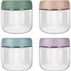 Aolso Contenitori Alimentari, 4 Pezzi Vasetti Ermetici Conservazione, Multicolore, Vetro Contenitore 300ml, Contenitori Pappa Neonati Per Lavastoviglie Freezer E Microonde