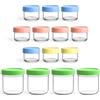 Aolso Set Quattordici Vasetti Ermetici Conservazione Pappe, 300ml+60ml Vasetti Ermetici Conservazione, Multicolore, Vetro Contenitore, Contenitori Pappa Neonati Per Lavastoviglie Freezer E Microonde