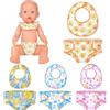 Aolso Bavaglini e Pannolini per Bambole, Set di 8 Accessori per Bambole Bavaglini e Pannolini in Tessuto per Bambole, Lavabile, Riutilizzabile, Idee Regalo per Bambini, Colorato