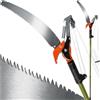 tectake® Svettatoio Telescopico 2in1, Cesoia da Giardinaggio Sega Tagliarami, Altezza Operativa max 4m, Asta Estendibile in Acciaio 161-258 cm, Forbici da Potatura con Corda Nylon, Impugnatura Gommata