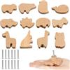 Aolso Manopole per cassetti in legno, 12 pezzi, maniglie per mobili per animali, per armadio, cassettiera, comodino, con viti