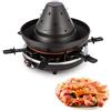 Klarstein Taste Volcano - Griglia fondue, Griglia da tavola, Griglia elettrica, Tatarenhut, 1500 Watt, regolazione continua, Grigliato, Cottura, Cottura, Vassoio grill, per 6 persone, nero