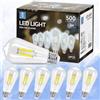 Aigostar Filamento Lampadine Led E27 Luce Fredda 6500K,4W Equivalenti a 40W,470Lm,ST64 Stile Vintage, Non Dimmerabile, Pacco da 6 Pezzi