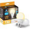 Aigostar Lampadina LED Sensore Crepuscolare, E27 Lampadina Con Sensore, 8W Luce Calda 3000 Kelvin, 730 lumen, per Veranda Giardino Porta d'ingresso Corridoio. Pacco da 2 unità.
