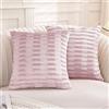 Ystyle Federe Cuscini divano 60 x 60 cm Set da 2, Divano Copricuscini in Velluto Morbido, Moderna per Camera da Divano Letto, con Cerniera Invisibile Lavabili Elegante Resistente, Rosa