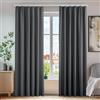 Deconovo Tende Oscuranti Termiche con Nastro a Matita - 2 Stili di Montaggio, Set di 2 Tende Moderne Isolanti per Camera da Letto e Soggiorno, 140x200 CM, Grigio Scuro