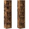 vidaXL Mobili Porta CD 2pz Rovere Fumo 21x16x93,5cm Legno Multistrato