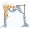 EBETA Tenda per matrimonio, decorazione a mano libera, per arco di nozze e uva a baldacchino, tenda per finestre, Mantovane in tessuto chiffon (Blu fumo, 145 x 600 cm)