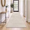 SHACOS Tappeto Corridoio Lungo 80x200 cm, Tappeti Passatoia Antiscivol, Moderno Tappeto Cucina Lavabile Pelo Corto, Tappeti Runner per Cucina, Ingresso, Camera da Letto, Beige