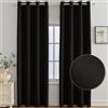 Ystyle Tende Oscuranti per Interni 2 Pezzi, 140x300 CM, Termiche Isolanti, Anti-Rumore, con Anelli, Tenda Moderna Per Camera da Letto e Soggiorno, Nero