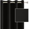 Ystyle Tende Oscuranti per Interni 2 Pezzi, 140x240 CM, Termiche Isolanti, Anti-Rumore, con Anelli, Tenda Moderna Per Camera da Letto e Soggiorno, Nero