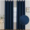 Ystyle Tende Oscuranti per Interni 2 Pezzi, 140x300 CM, Termiche Isolanti, Anti-Rumore, con Anelli, Tenda Moderna Per Camera da Letto e Soggiorno, Blu Scuro