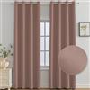 Ystyle Tende Oscuranti per Interni 2 Pezzi, 140x160 CM, Termiche Isolanti, Anti-Rumore, con Anelli, Tenda Moderna Per Camera da Letto e Soggiorno, Rosa Selvatica