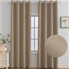 Ystyle Tende Oscuranti per Interni 2 Pezzi, 140x160 CM, Termiche Isolanti, Anti-Rumore, con Anelli, Tenda Moderna Per Camera da Letto e Soggiorno, Caffè Chiaro