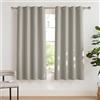 PONY DANCE Tenda Oscuranti per Interni con Anelli Tende Termiche per Salotto Decorazione Blackout Curtains per Soggiorno Moderne 2 Pezzi L 140 x A 160 cm, Natura