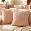 Ystyle Federe Cuscini Divano 45 x 45 cm Set da 2, Copricuscini Divano in Morbido Peluche, Copri Cuscini per Divano Moderni Elegante Decorativi, Resistente per Soggiorno Camera, Cachi