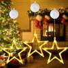 HBWHNIU 3 Pezzi Stelle Natale Decorazione, Decorative da Finestra Natale, Decorativa per Finestre in Bianco Caldo con Ventose, per Decorazione Finestre, Decorazione Natalizia, Balcone, Festa, Matrimonio (B)