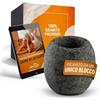 ALPENHAUCH Uovo per Sauna in Massiccio Pietra Ollare [5x5cm] - Resistente al Calore Aromaschale per Sauna per Profumo Intenso - Uovo Naturale per Cristalli di Mentolo & Oli per Sauna - Accessorio per