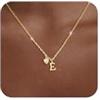Maynor Collana da donna in oro con lettere con ciondolo a forma di cuore con zircone 5A - Iniziali A-Z, placcata in oro 18 carati, collana personalizzata con nome alla moda, regalo per donne e ragazze