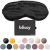 Blissy Maschera per dormire in seta, oscurante totale, per donne e uomini, 100% pura seta di gelso, 22 momme 6a, benda per chi dorme sul lato