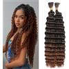 LPARMJIT Deep Wave Bulk hair for Braiding 18 inch 2 Bundles/Pack No Weft for Braiding Wavy Synthetic Braiding Hair Extensions for Boho Braids