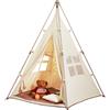 VEVOR Tenda Gioco per Bambini 1280 x 1250 x 1750 mm Tenda Conica Bambini Beige