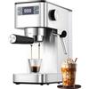 GarveeHome Macchina da caffè con 20 bar di pressione e manometro: macchina per caffè espresso da 1350 W con montalatte, serbatoio dell'acqua rimovibile da 1,4 l e display digitale, macchina da caffè
